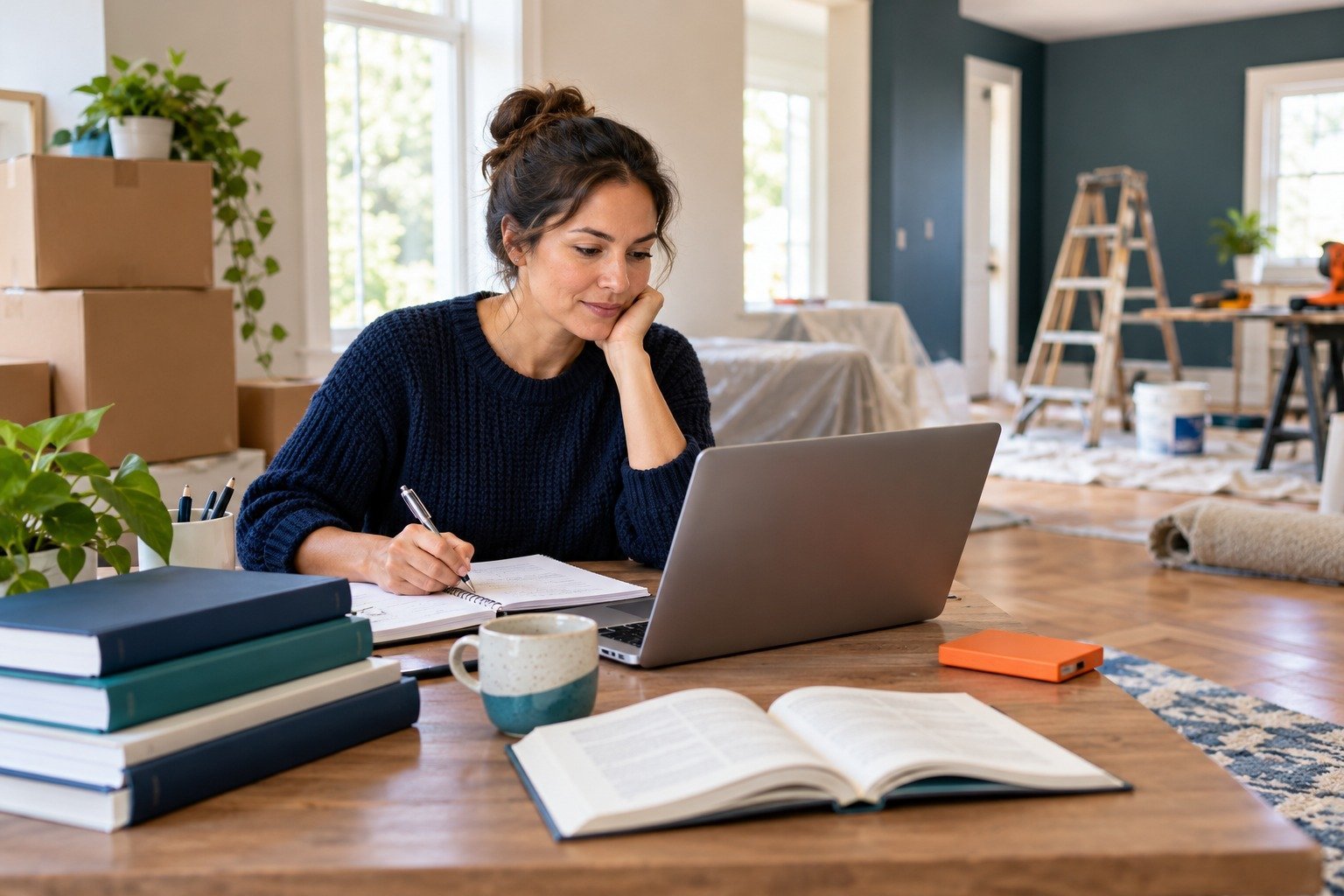 Working professional planning how to manage graduate school during a home renovation